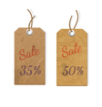 Two cardboard tags for sale vector image
