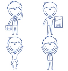 Cute and funny cartoon businessmen vector image