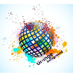 Grunge background with sphere vector image