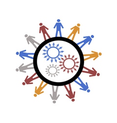 People around the working gear vector image
