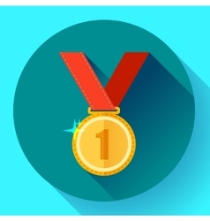 Gold medal icon - first place Flat design style Gold medal icon - first place Flat design style vector image
