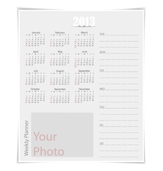 Simple 2013 year calendar vector image