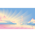 Sailing ship on skyline vector image