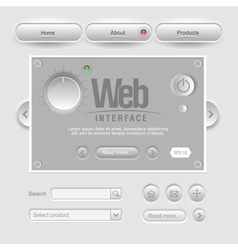 Light web ui elements design gray vector image