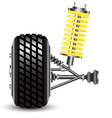 Front car suspension frontal view vector image