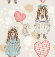 Vintage backgrounds with vintage toys vector image