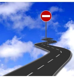 Road red stop road sign and blue sky vector image