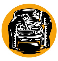 Auto mechanic worker car repair vector image