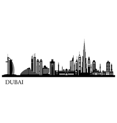Dubai City skyline detailed silhouette vector image