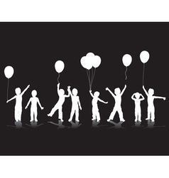Children playing silhouettes vector image
