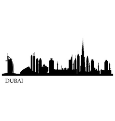 Dubai city silhouette skyline vector image