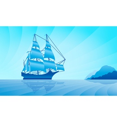 Sailing ship on skyline vector image