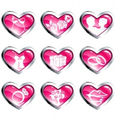 Hearts icons vector image