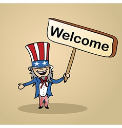 Welcome to USA people vector image