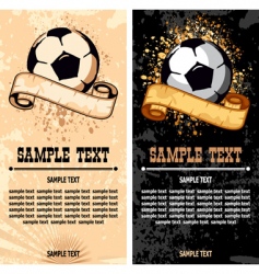 Soccer ball on grunge background vector image