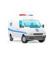 Ambulance van with caduceus sign vector image
