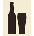 Bottle and glass of beer vector image