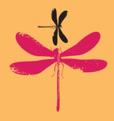 Dragonfly grunge Dragonfly grunge vector image
