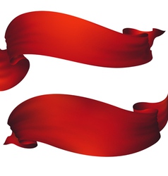 Decorative red ribbon banner isolated Royalty Free Vector