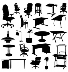 Office furniture set vector image