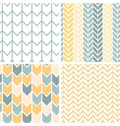 Set of four gray yellow chevron patterns and vector image