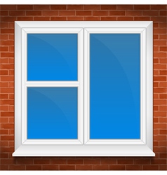 Window in brick wall vector image