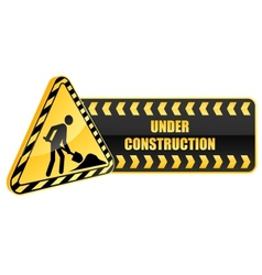 Under construction icon and warning sign vector image