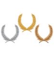 Three laurel wreath vector image