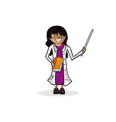 Professional teacher woman cartoon figure vector image
