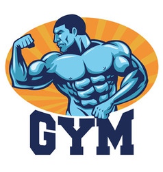 Muscle bodybuilder suitable for gym mascot vector image