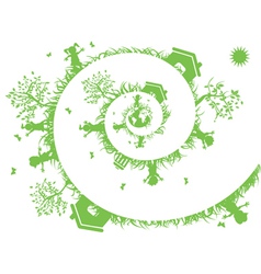 Spiral green vector image