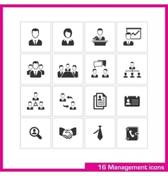 Management icon set vector image