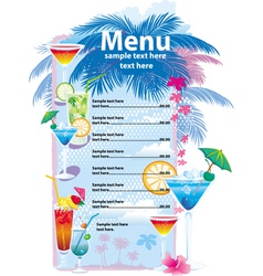 Template designs of cocktail menu vector image