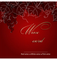 Template of alcohol card with grapes vector image