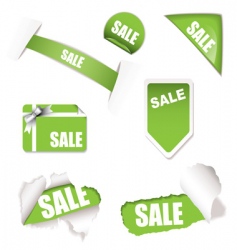 Shop sale elements green vector image