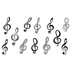 Music note keys vector image