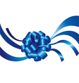 Blue ribbon and bow vector image