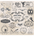 Valentines Day Vintage Set vector image