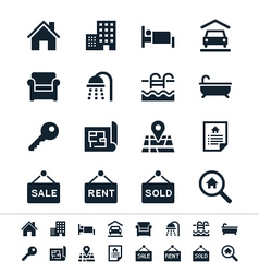 Real estate icons vector image