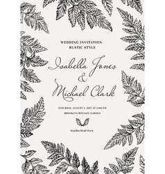 Vintage wedding invitation in a rustic style vector image