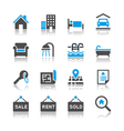 Real estate icons reflection vector image