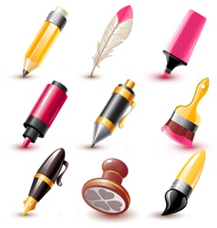 Pen icons vector image