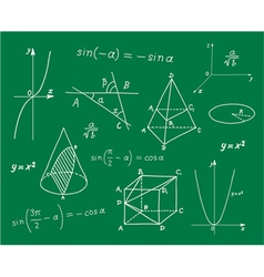 Mathematics sketches on school board vector image