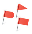 Red flag pins vector image