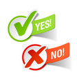 Yes and no check marks vector image