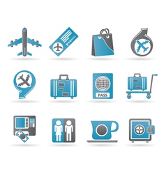 Airport and travel icons vector image