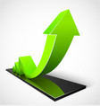 Green arrow business graphs vector image
