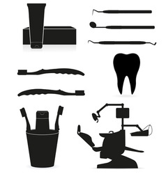Working set dental icons vector image