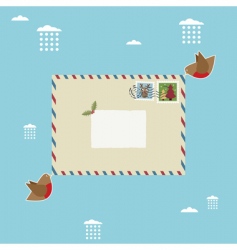 Christmas airmail vector image