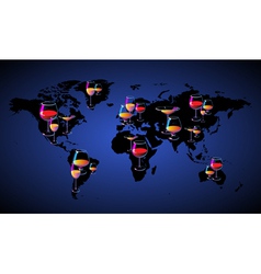 World map with wines vector image